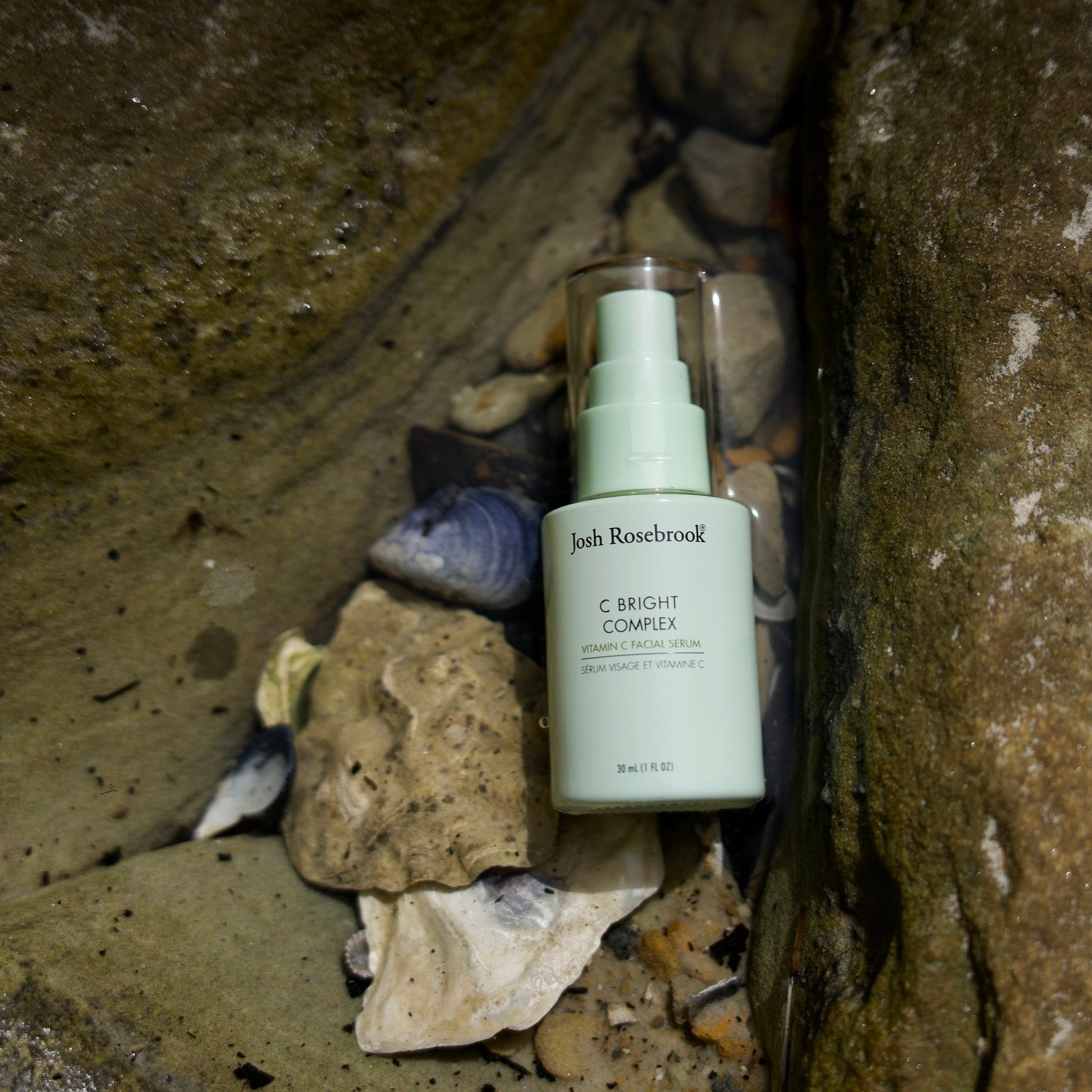 Josh Rosebrook C Bright Complex Serum at the beach